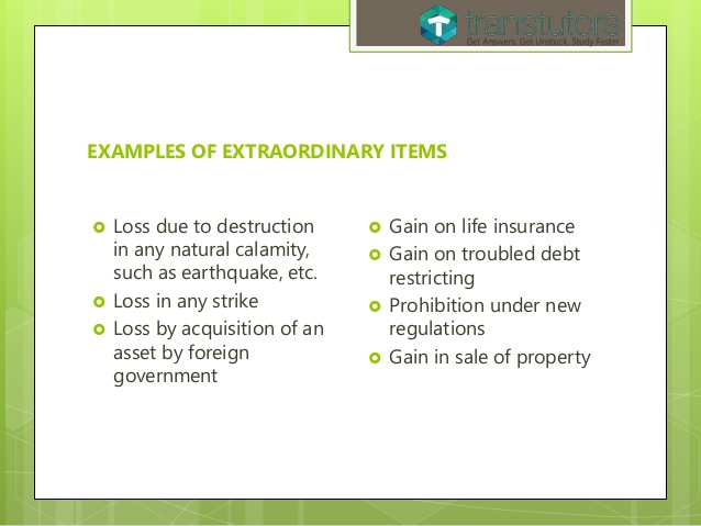 extraordinary items accounting section
